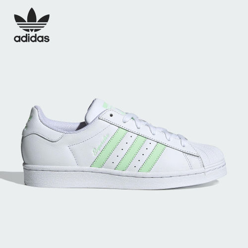 Adidas阿迪达斯正品SUPERSTAR女士耐磨系带低帮圆头板鞋IE3005