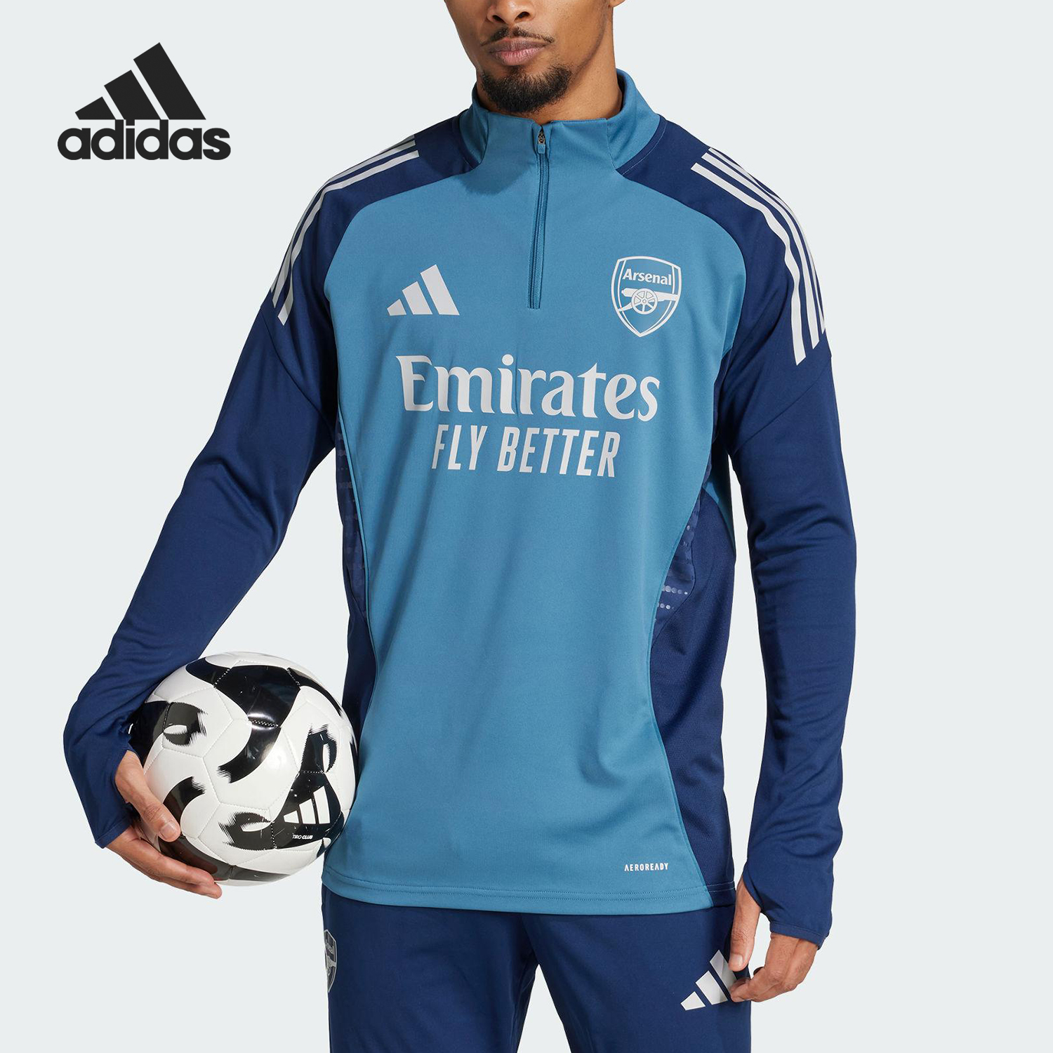 Adidas/阿迪达斯官方正品2025夏季款男士修身足球训练长袖JJ1815