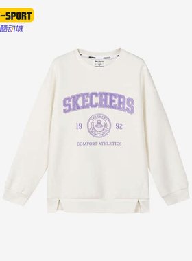 Skechers/斯凯奇正品女童休闲运动印花针织套头卫衣P123G004