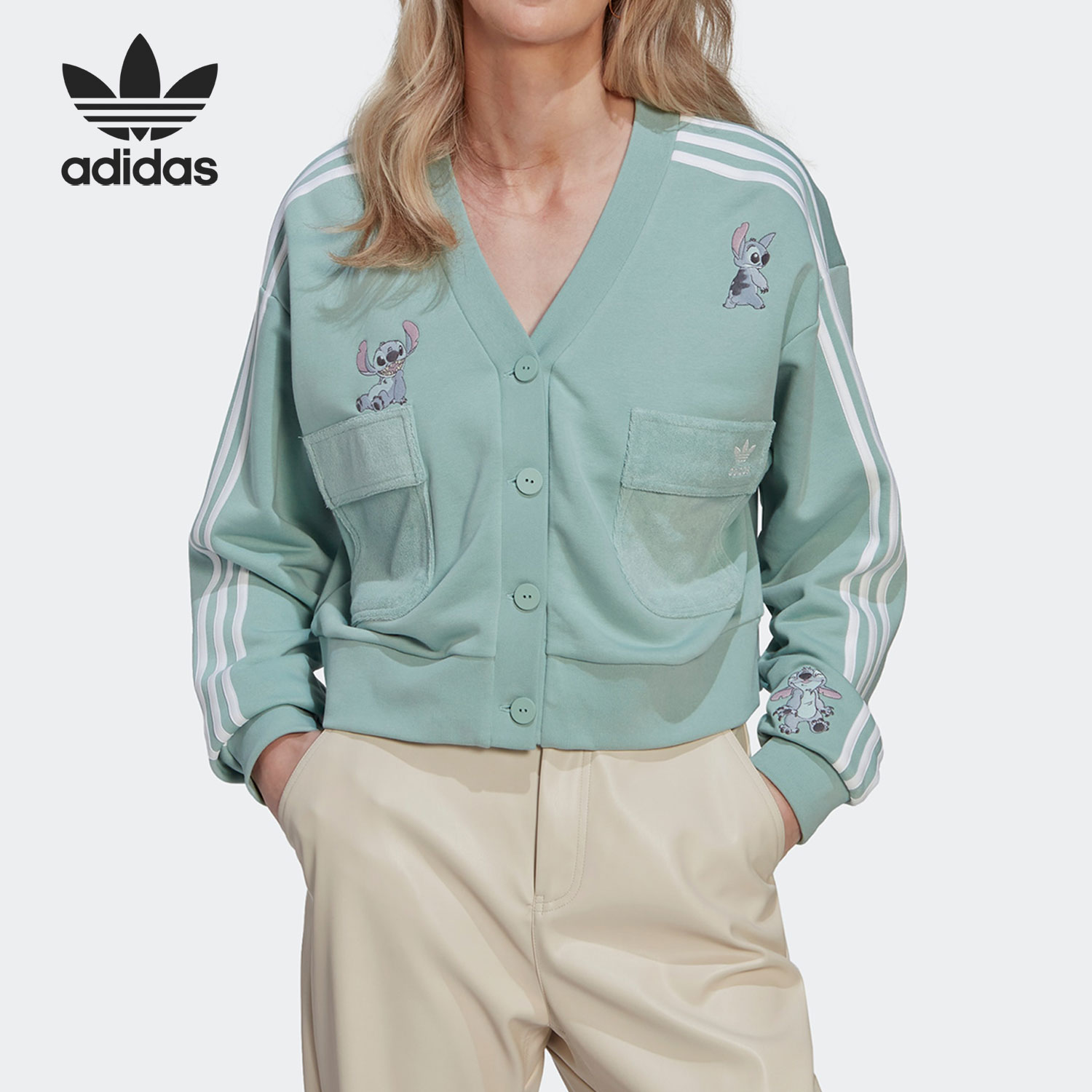Adidas/阿迪达斯正品 CARDIGAN 三叶草女子运动外套 HT3946