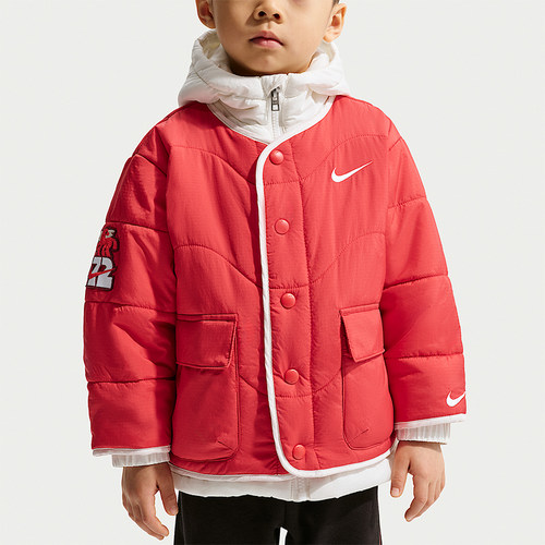 Nike/耐克正品2025冬季款婴童日常印花连帽休闲棉服IU5257-657