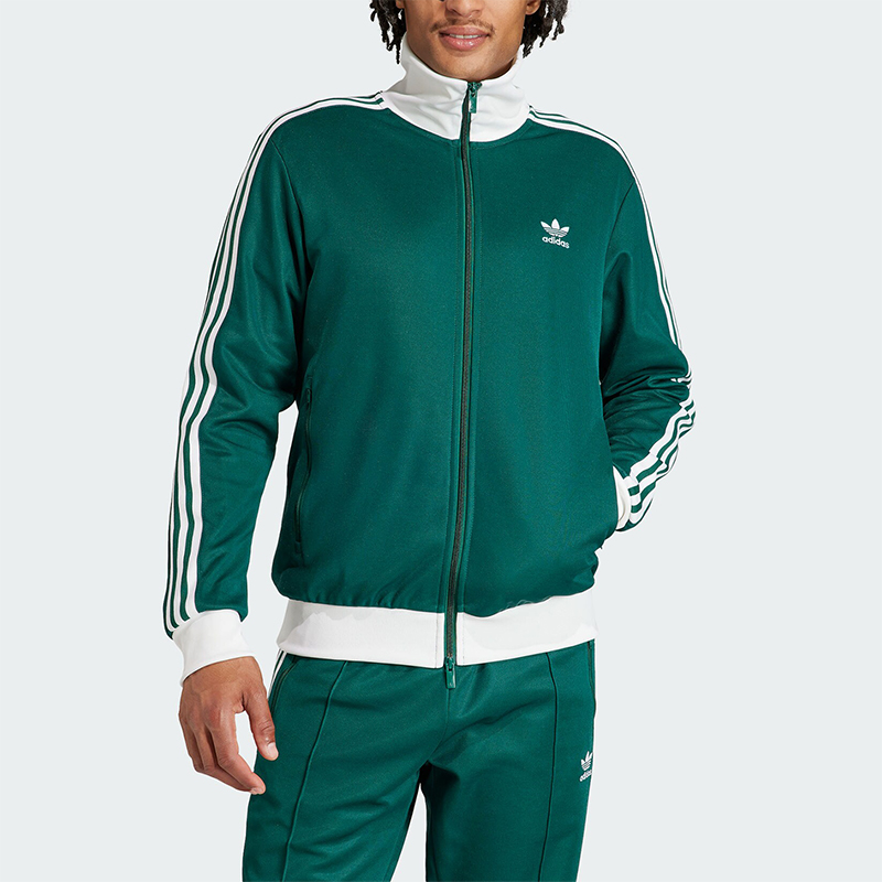 阿迪达斯复古立领运动夹克外套