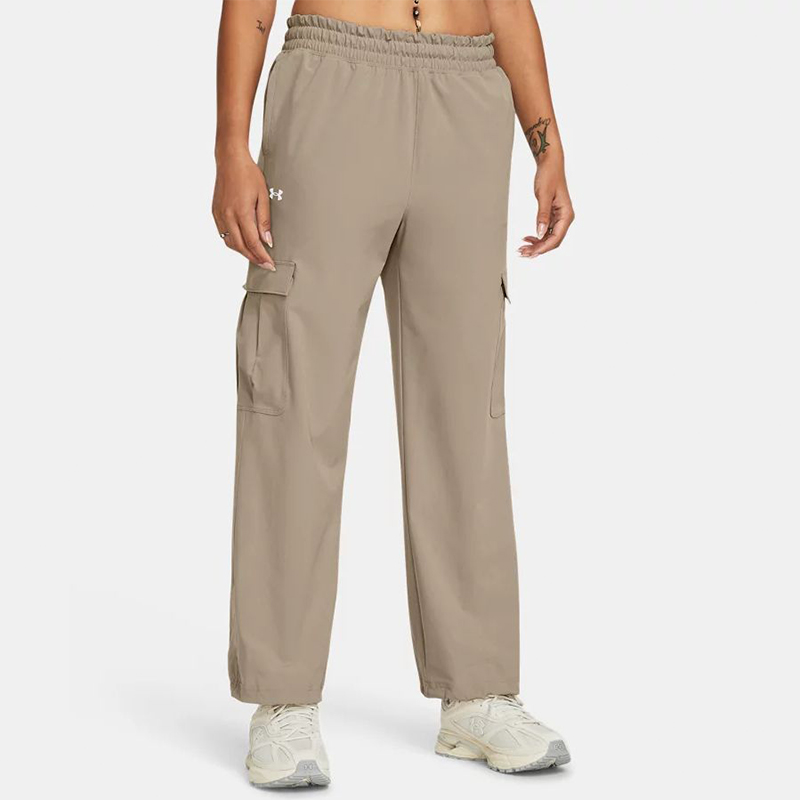 UA/安德玛正品2025新款女子户外休闲梭织束脚运动长裤1382696-203