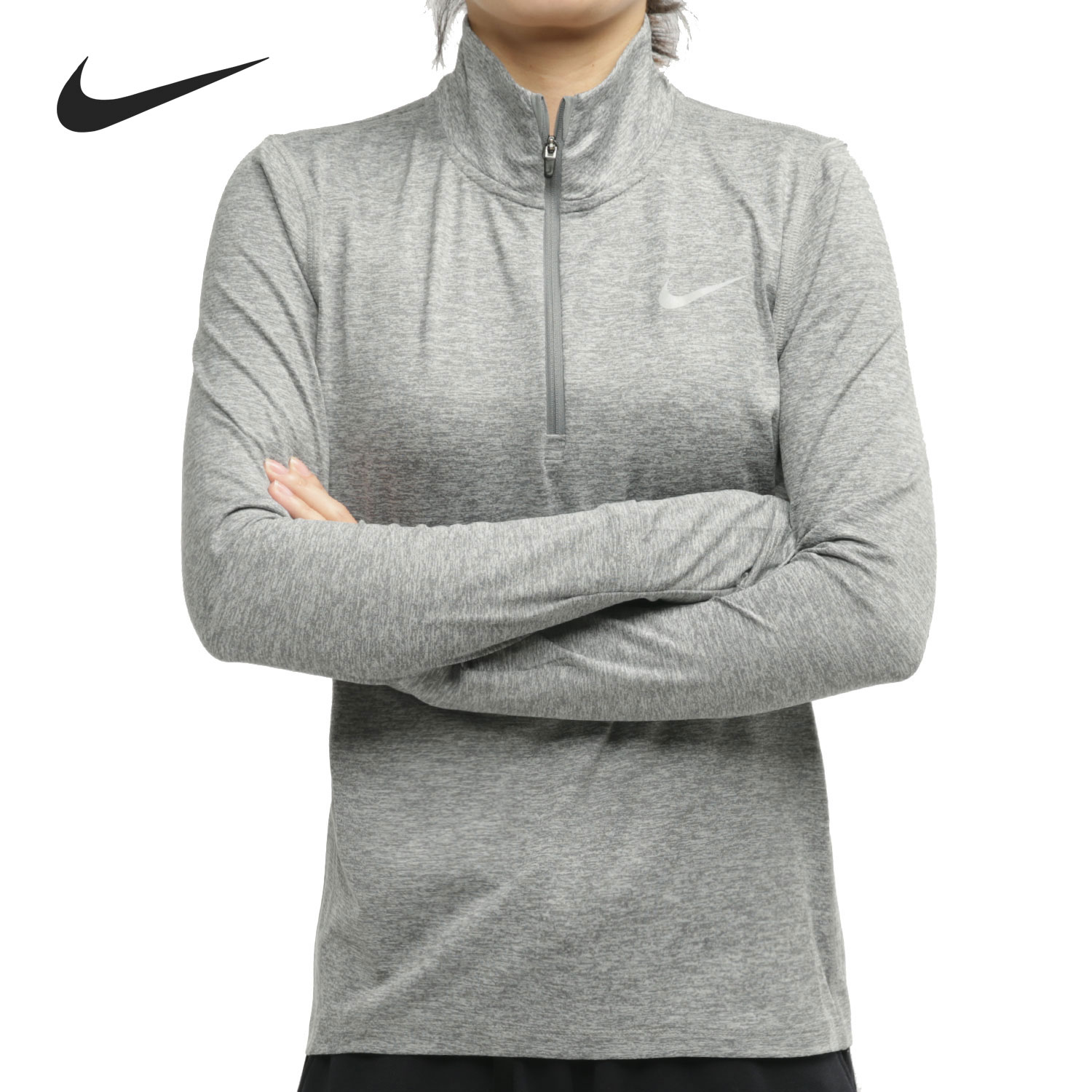 Nike/耐克正品 ELEMENT 女子休闲运动跑步针织舒适半拉链长袖