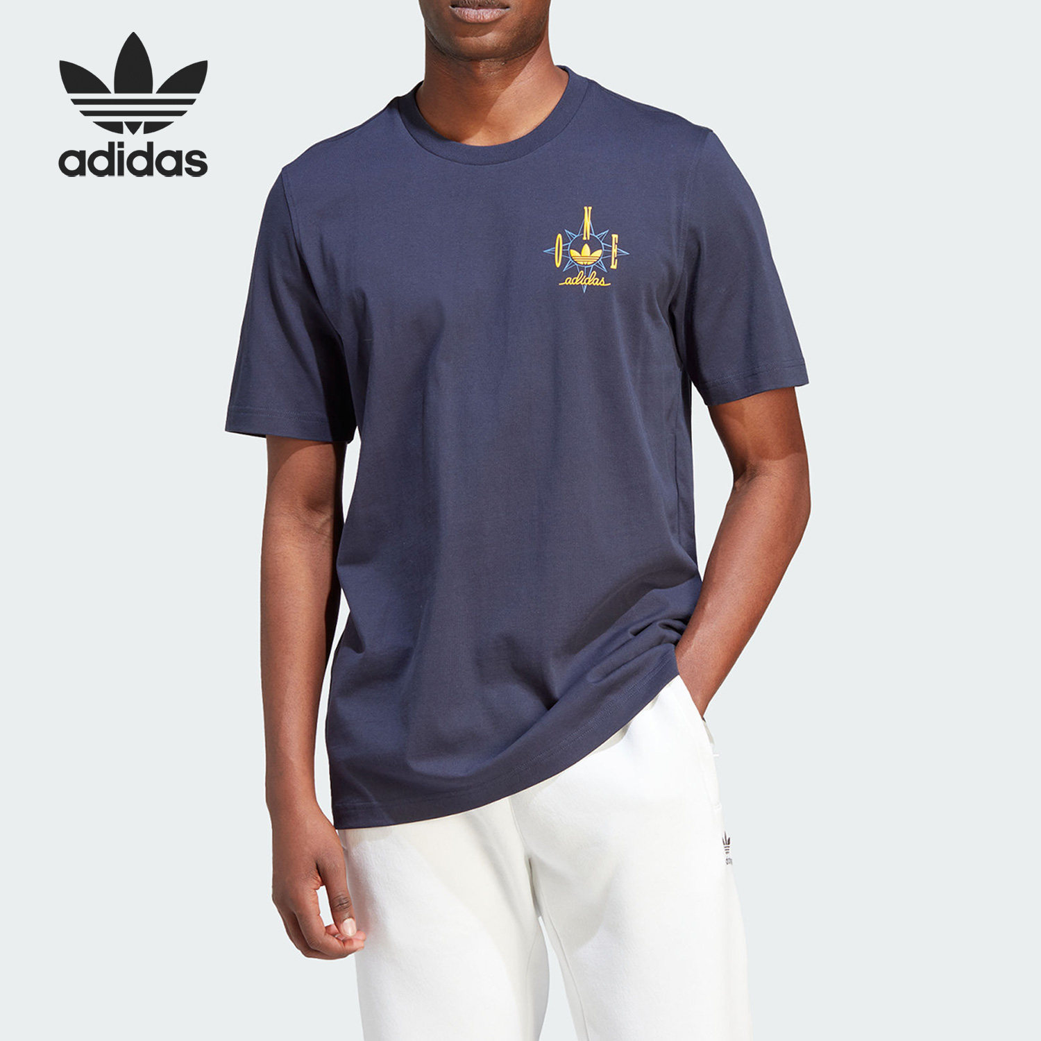 Adidas/阿迪达斯正品三叶草男子经典时尚运动透气短袖IR7591