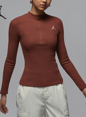 Nike/耐克正品JORDAN女士复古华夫格修身运动长袖HF9469-231
