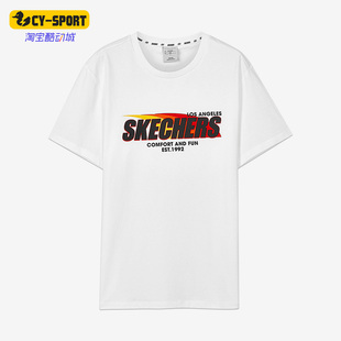Skechers/斯凯奇正品夏季新款男子运动圆领休闲短袖T恤 L221M241