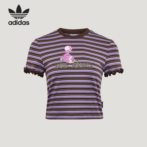 Adidas/阿迪达斯官方正品女士修身针织运动休闲透气短袖T恤KY8318