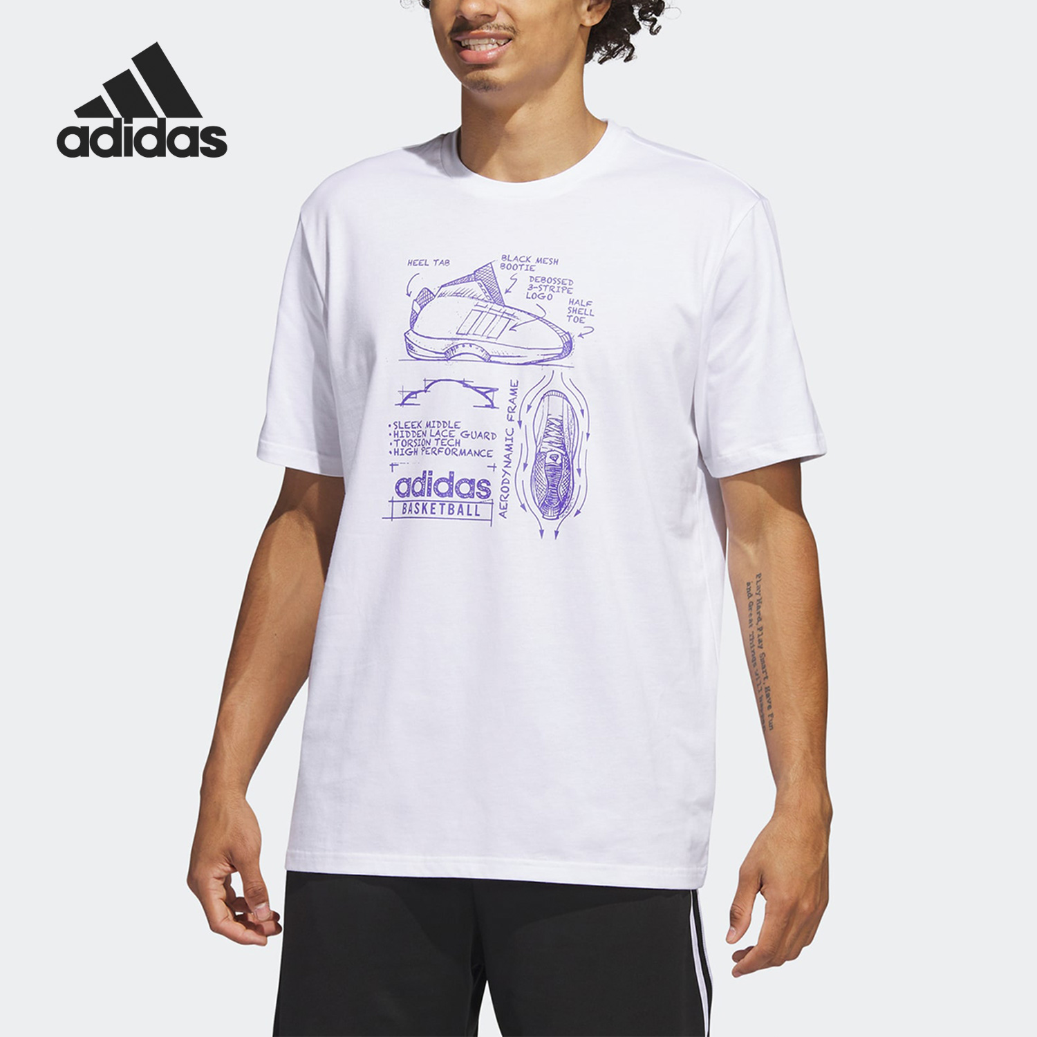 Adidas/阿迪达斯正品CRZY 1 TEE男子休闲篮球运动短袖IA3264