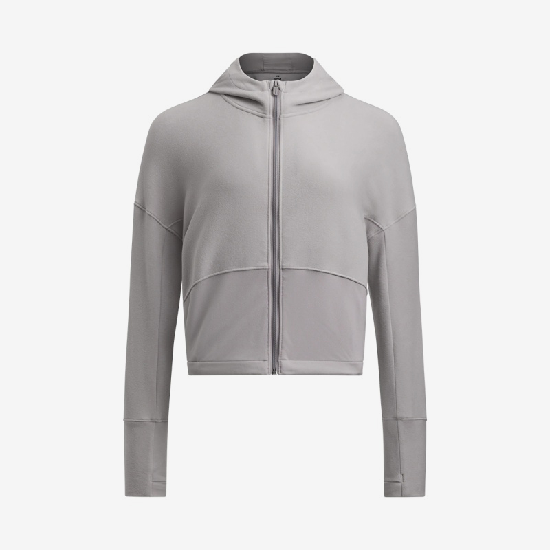 UA/安德玛正品2025新款女子加绒针织运动连帽夹克外套1389527-015