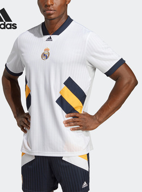 Adidas/阿迪达斯官方正品皇马足球男子运动休闲文化T恤球衣HT6456