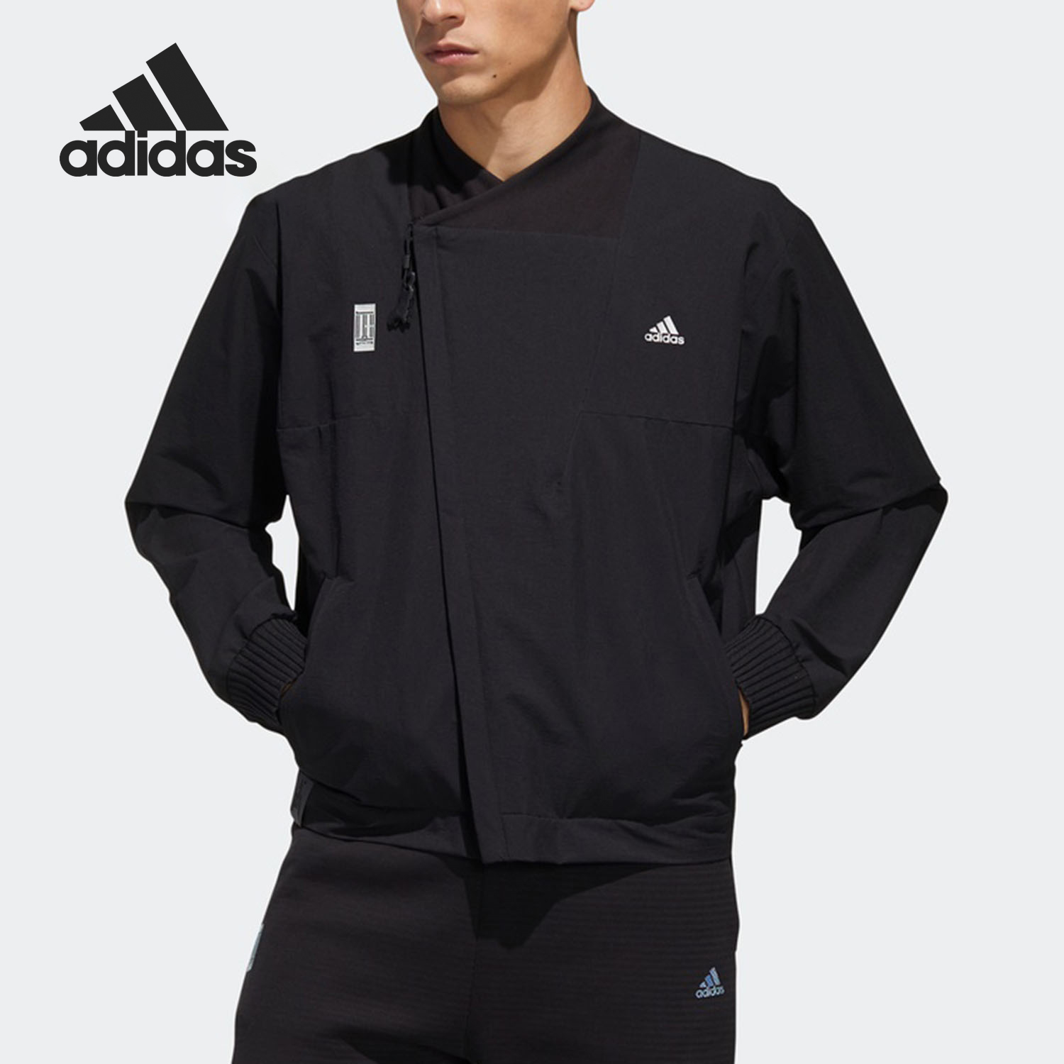 Adidas/阿迪达斯正品男子运动型格不对称立领夹克外套 GL0403
