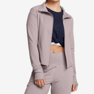 UA/安德玛正品户外女士立领拉链长袖简约针织夹克外套1379157-015