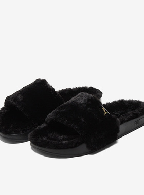 Puma/彪马正品Leadcat 2.0 YLM 女子仿皮草运动拖鞋385803-01