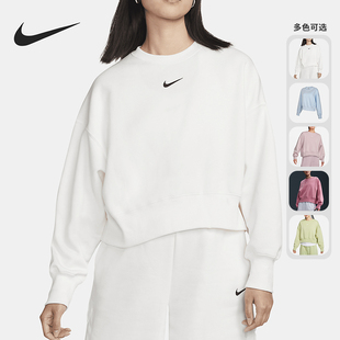 女士圆领针织日常休闲卫衣DQ5762 2025秋冬款 442 耐克正品 Nike