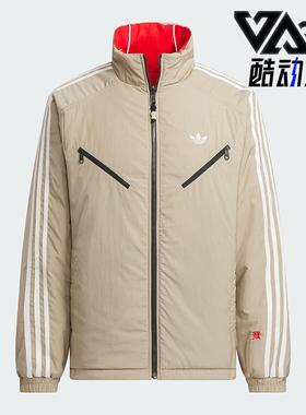 Adidas/阿迪达斯正品三叶草男士立领双面穿棉服外套KA0822