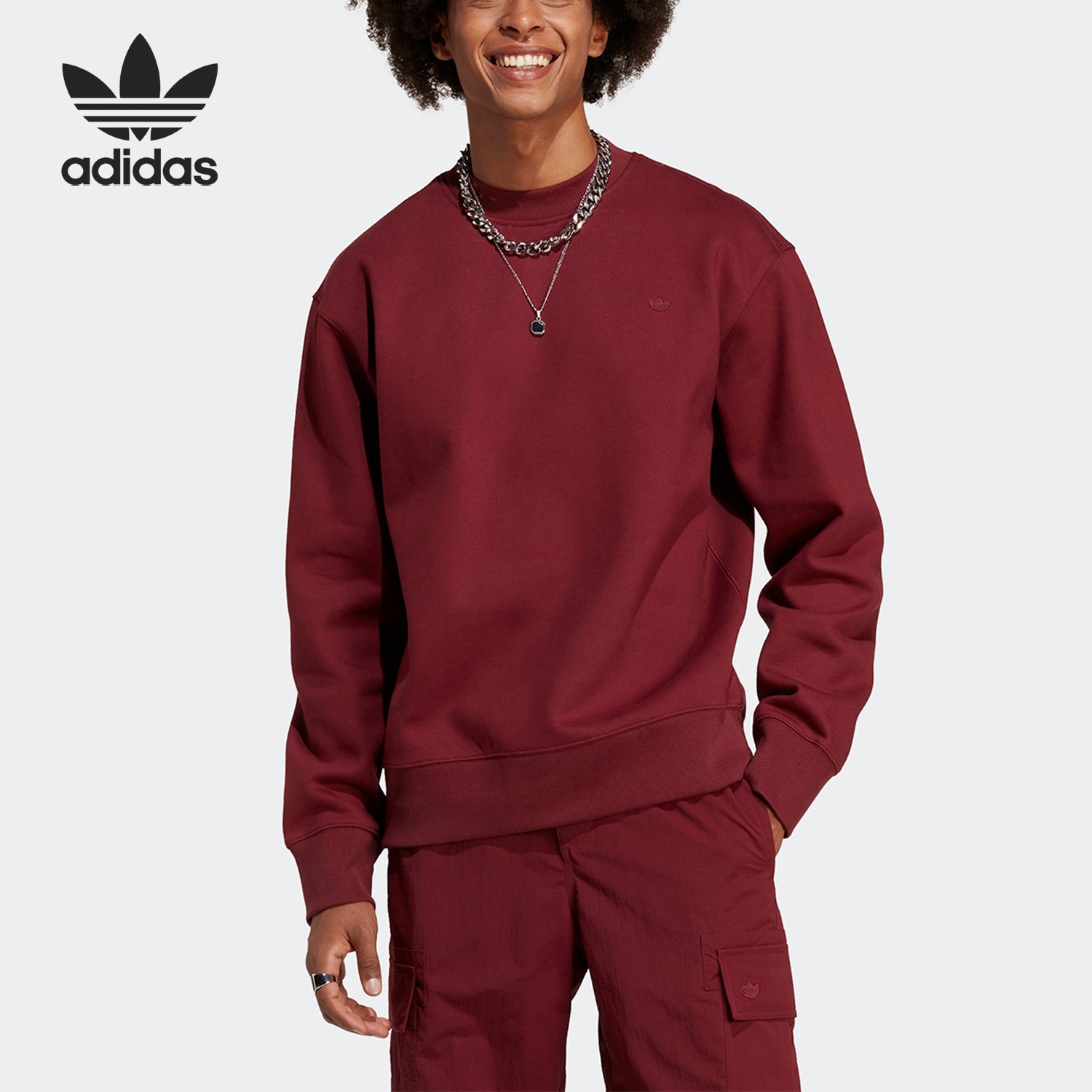Adidas/阿迪达斯正品三叶草 C CREW 男子长袖圆领卫衣IB9493