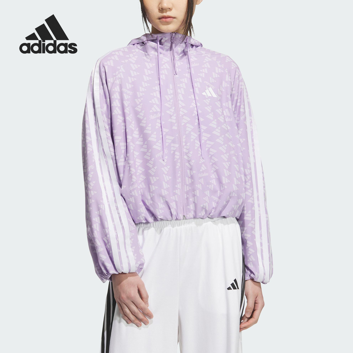 Adidas/阿迪达斯正品S WV JKT女士短款花苞满印外套KB7761