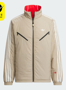 Adidas/阿迪达斯正品三叶草男士立领双面穿棉服外套KA0822