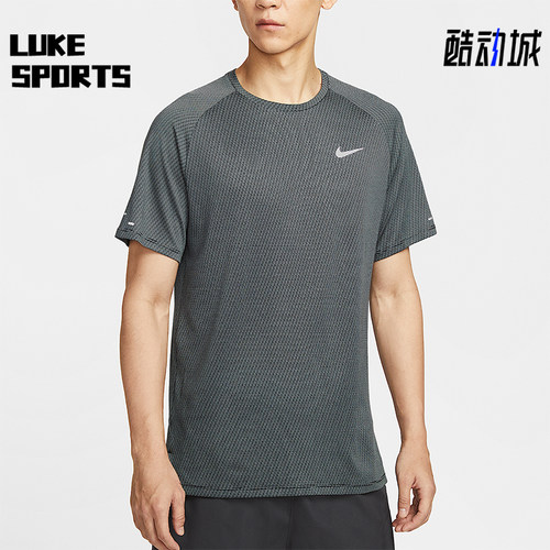 Nike/耐克正品Dri-FIT男士套头跑步针织透气运动短袖HV2208-010