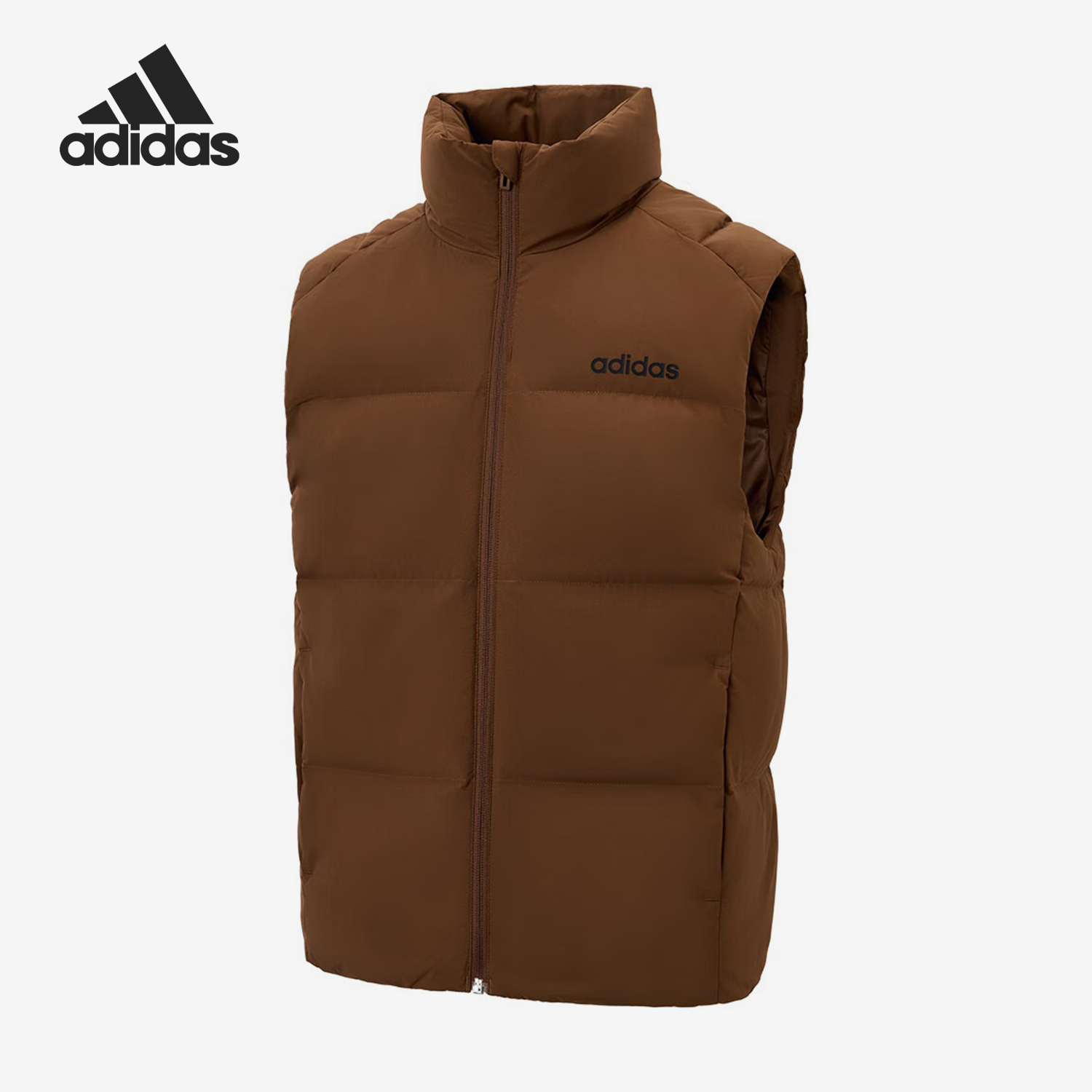 Adidas/阿迪达斯正品新款男士复古立领保暖羽绒马甲JL9562