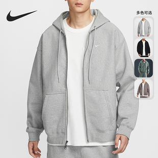 运动拉链开襟加绒夹克HV1085 Nike Swoosh男士 Solo 010 耐克正品
