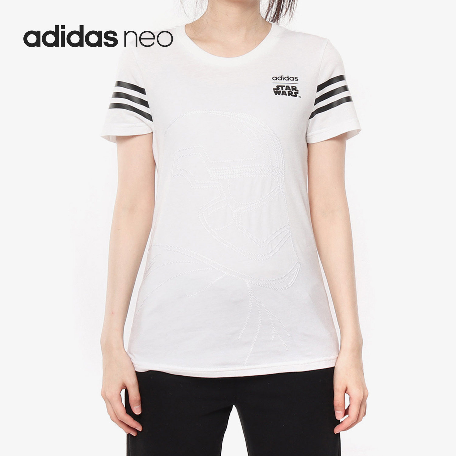 Adidas/阿迪达斯正品女子NEO夏季女子圆领休闲运动T恤DW8235