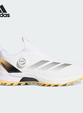Adidas/阿迪达斯正品ADIZEROZG新款男经典白黄色高尔夫鞋HQ5052
