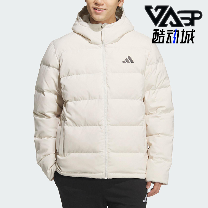 Adidas/阿迪达斯正品2025男士简约运动休闲连帽保暖羽绒服KF4398