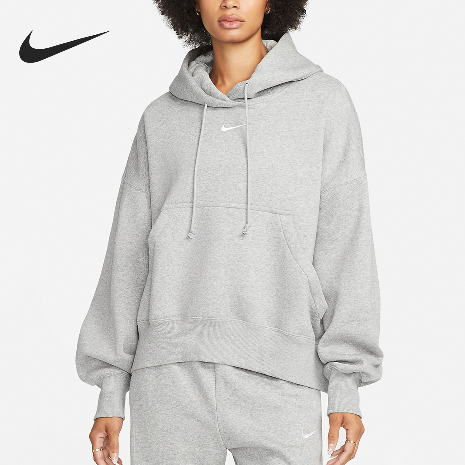 Nike/耐克正品2024秋季新款女士加绒宽松运动卫衣DQ5859-063