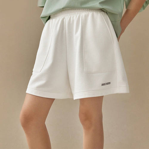 Skechers/斯凯奇正品夏季款女士印花松紧简约针织短裤L225W232