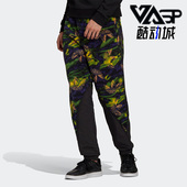 Adidas GE0800 运动潮流休闲系带印花长裤 阿迪达斯正品 三叶草男士