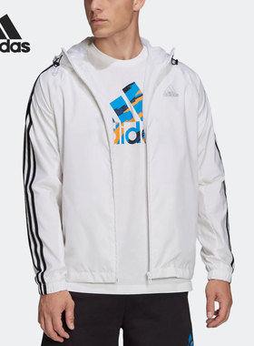 Adidas/阿迪达斯正品连帽男子舒适时尚训练夹克外套HE4318