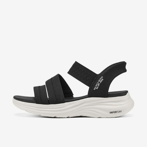 Skechers斯凯奇正品城市休闲运动女款后绊带露趾凉鞋120006-BLK