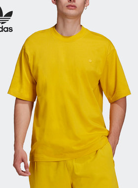 Adidas/阿迪达斯官方正品三叶草情侣款宽松运动半袖T恤 HC8594