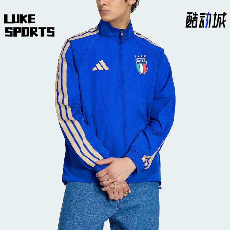 Adidas/阿迪达斯正品意大利队足球男士经典立领夹克外套JY9602
