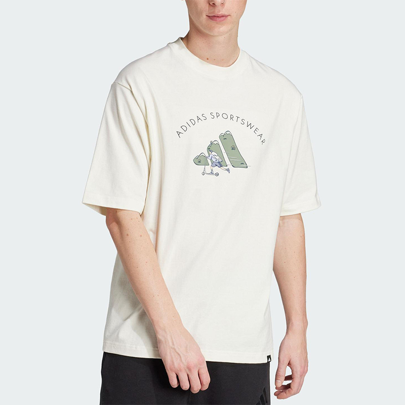 Adidas/阿迪达斯正品2025夏季款男士宽松简约经典户外短袖JJ3968