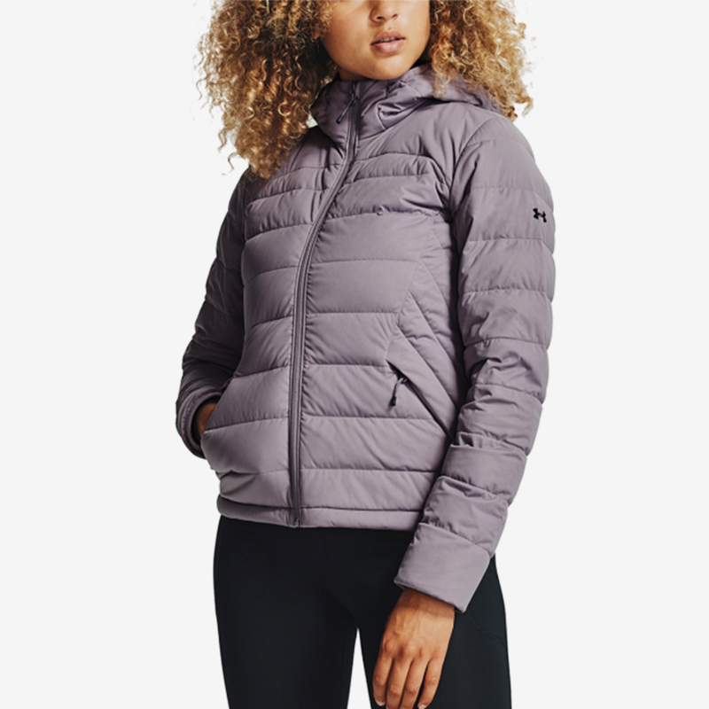 UA/安德玛正品运动女士连帽拉链经典复古透气羽绒服1355833-585