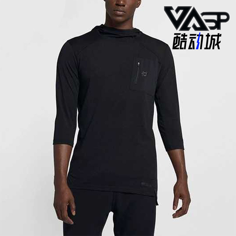 Nike/耐克正品2024新款男士运动休闲简约连帽七分袖T恤AJ0376-010