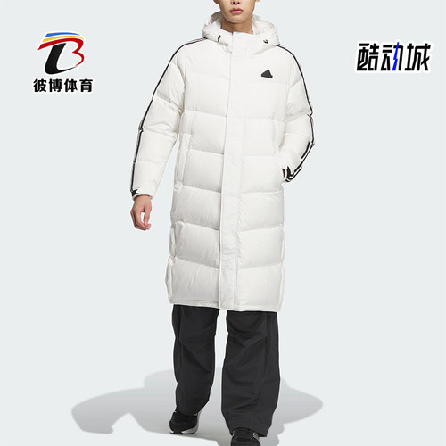 阿迪达斯男女保暖侧开排扣羽绒服