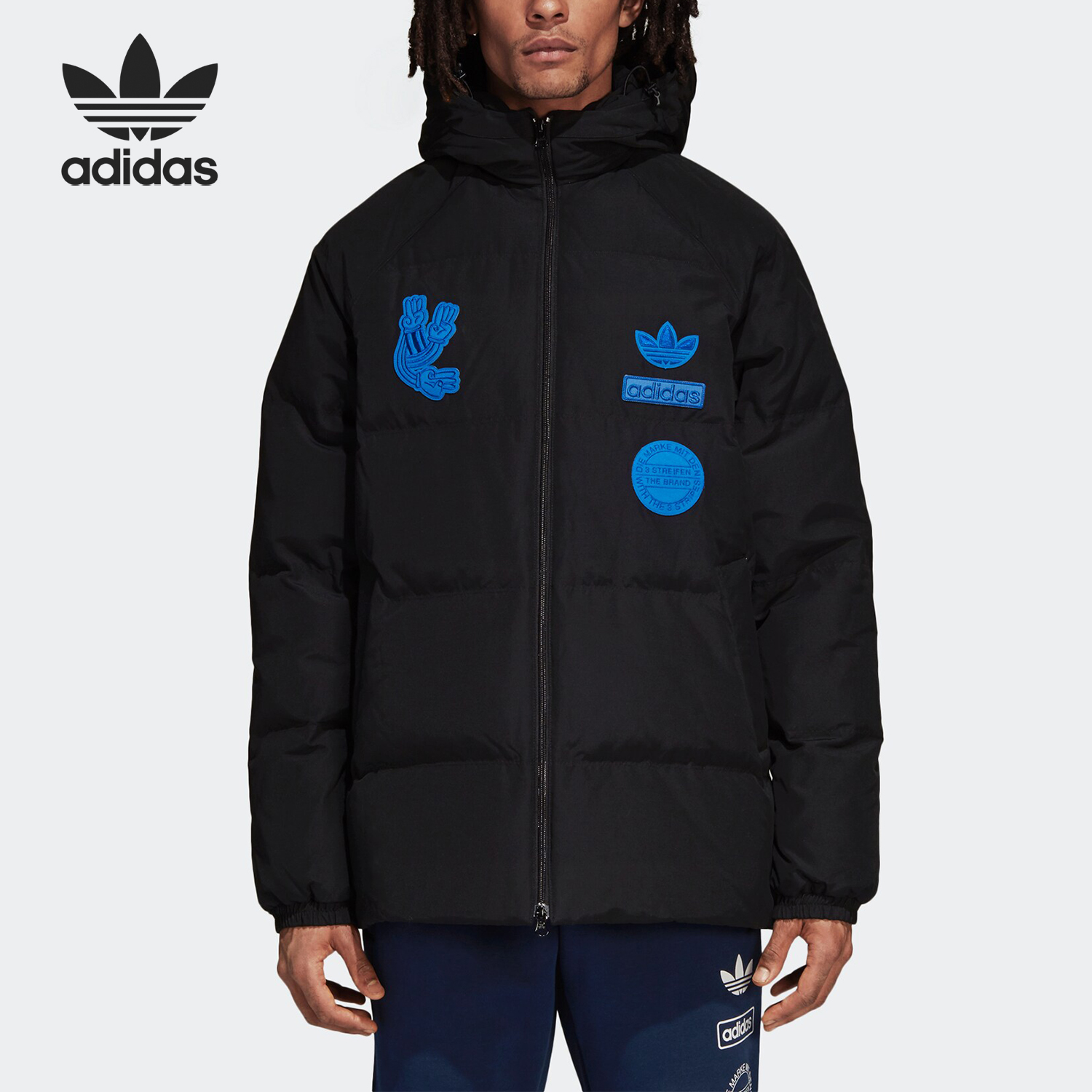 Adidas/阿迪达斯正品 BADGE JKT 男子休闲运动羽绒服外套DP8562