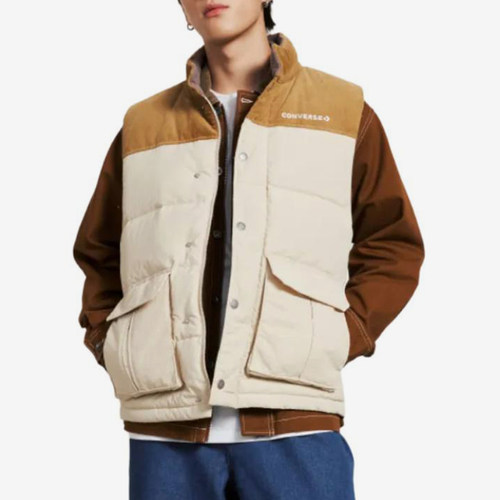 Converse/匡威正品DOWN VEST男子拼接保暖羽绒马甲10026920-A01