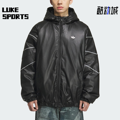 Adidas/阿迪达斯正品三叶草男女休闲运动宽松连帽保暖棉服KC2653