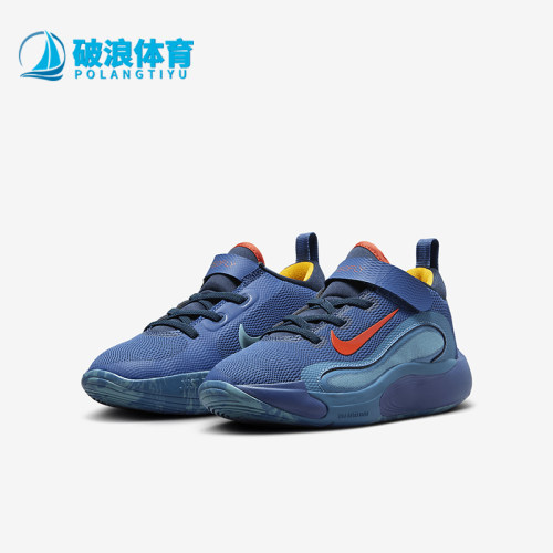 耐克儿童魔术贴防滑轻便篮球鞋