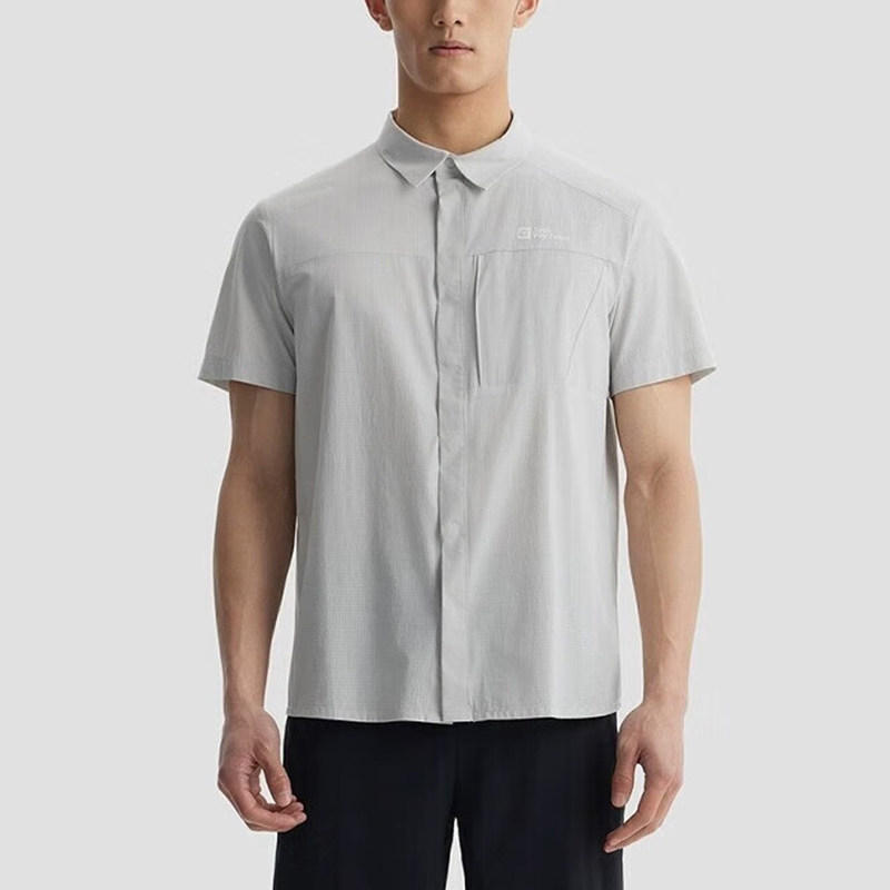 Jack wolfskin/狼爪正品休闲男士弹力短袖衬衫5033391-6709