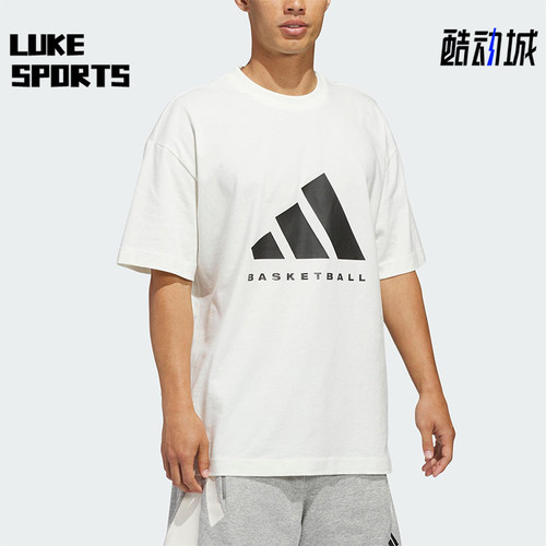 Adidas/阿迪达斯正品2025男女圆领简约宽松篮球运动短袖T恤JZ9528