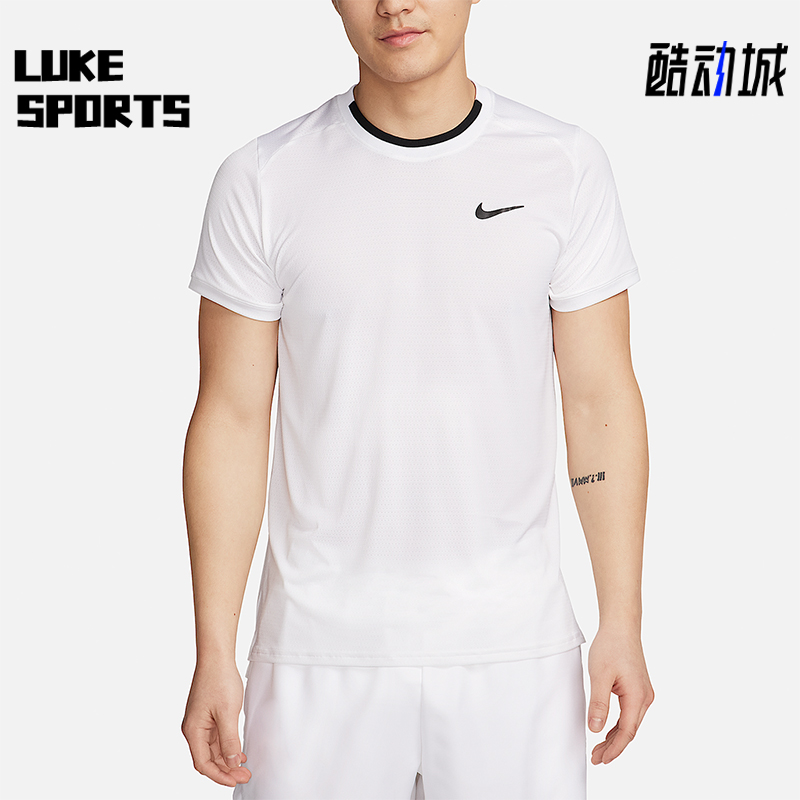 Nike/耐克正品2025男士耐穿运动透气圆领套头网球短袖FD5321-102