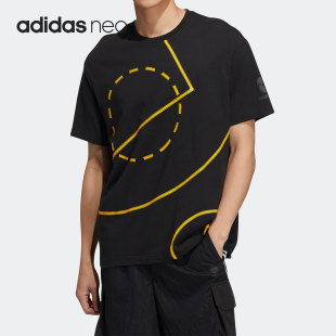 篮球运动短袖 Adidas HM9999 新款 夏季 阿迪达斯正品 NEO男女同款
