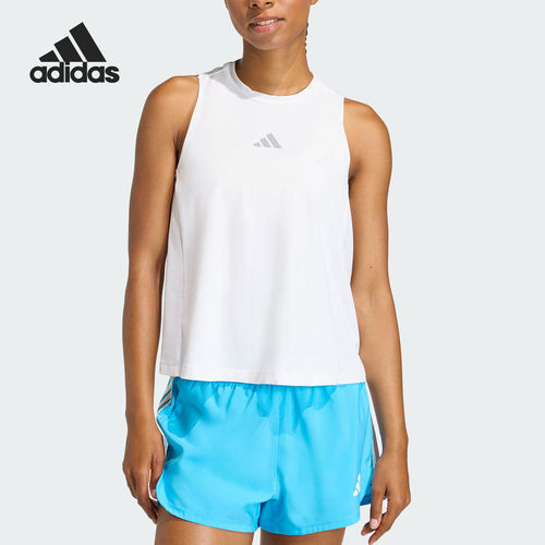 Adidas/阿迪达斯官方正品夏季女士简约经典无袖健身背心T恤JZ5626