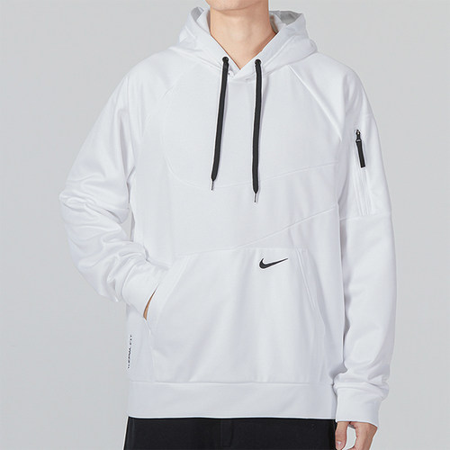 Nike/耐克正品套头衫新款男白黑色合身连帽卫衣DQ5402-100